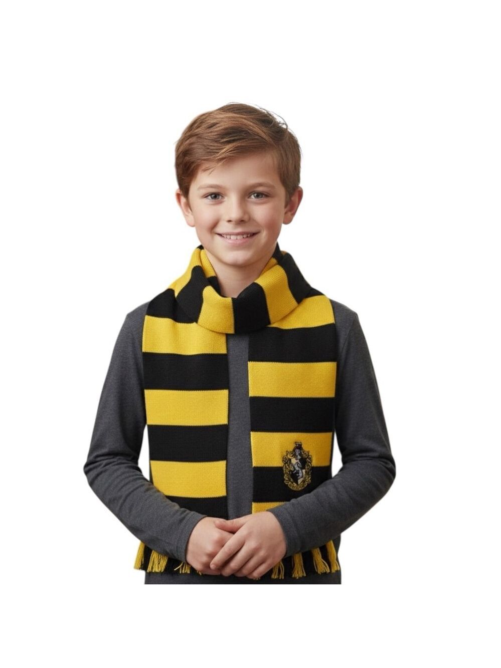 Harry Potter Hufflepuff Scarf Black Yellow House Crest Wizarding World